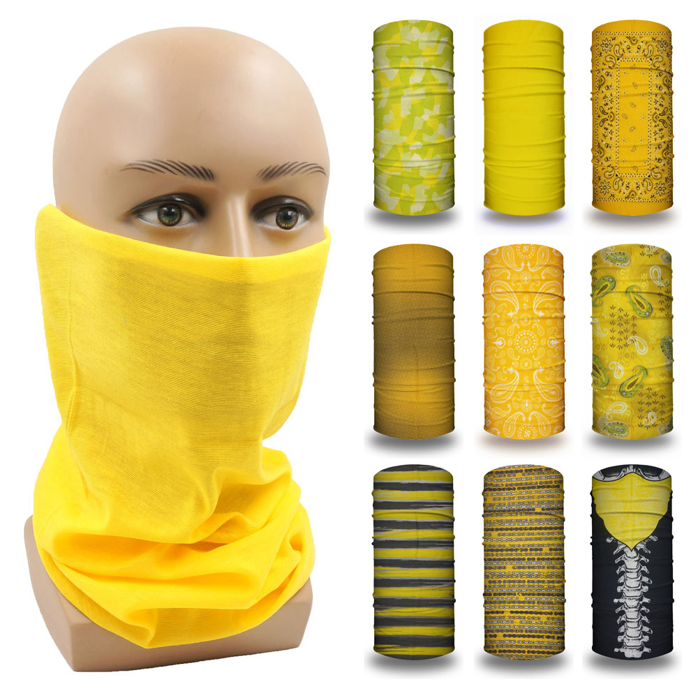 Yellow Cycling Gear - Bandana d'extérieur à Tube jaune pour