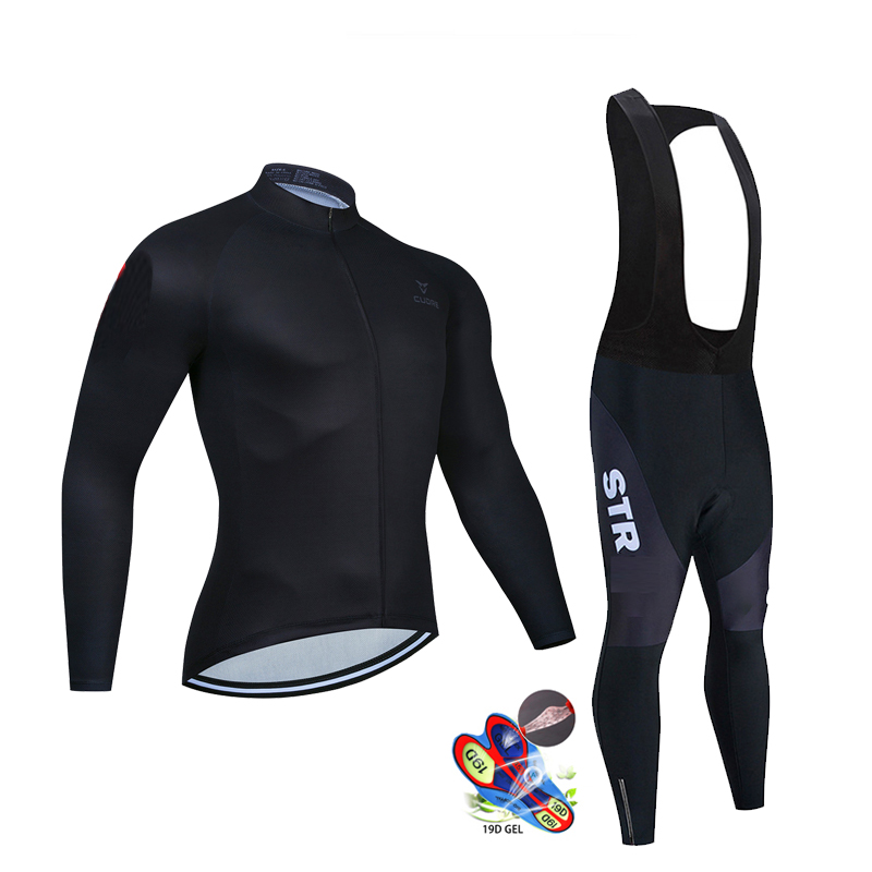 Cycling Gear Waterproof - Maillot de cyclisme noir pour hommes,
