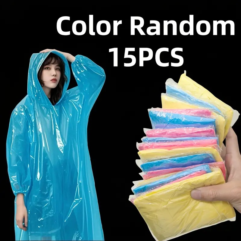 Yellow Cycling Gear - Poncho de pluie transparent jetable de
