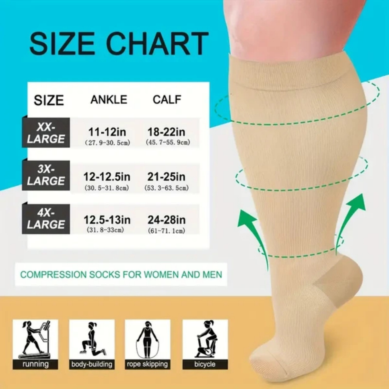 Cycling Gear For Large Men - 3 paires de chaussettes de compression